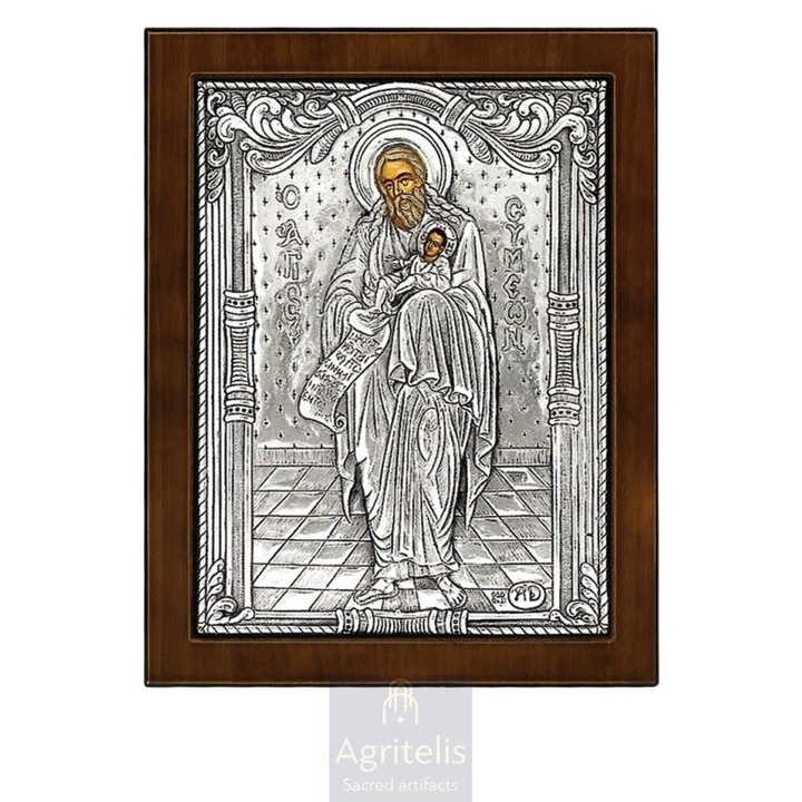 Icoana, Agritelis, Sf. Simeon, argint 925, 24x19cm