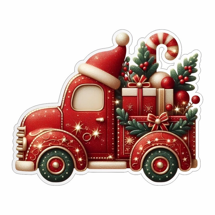 Figurina Lemn Craciun, Camion, Cadouri, 8x6, 5cm, FLC004