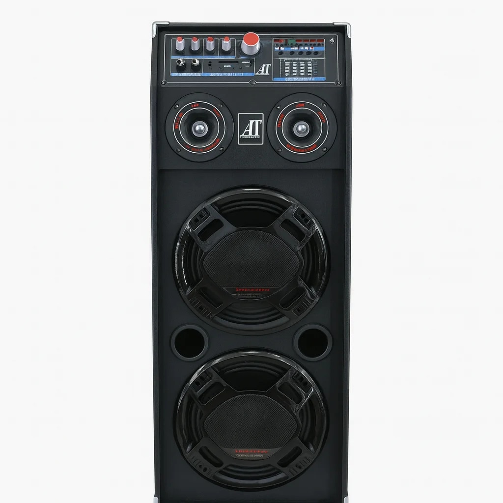 Boxe Profesionale AT Performance AT-2304, 1500W, Bluetooth, USB, set de 2 bucăți, Dimensiuni 54x33.3x84.3cm