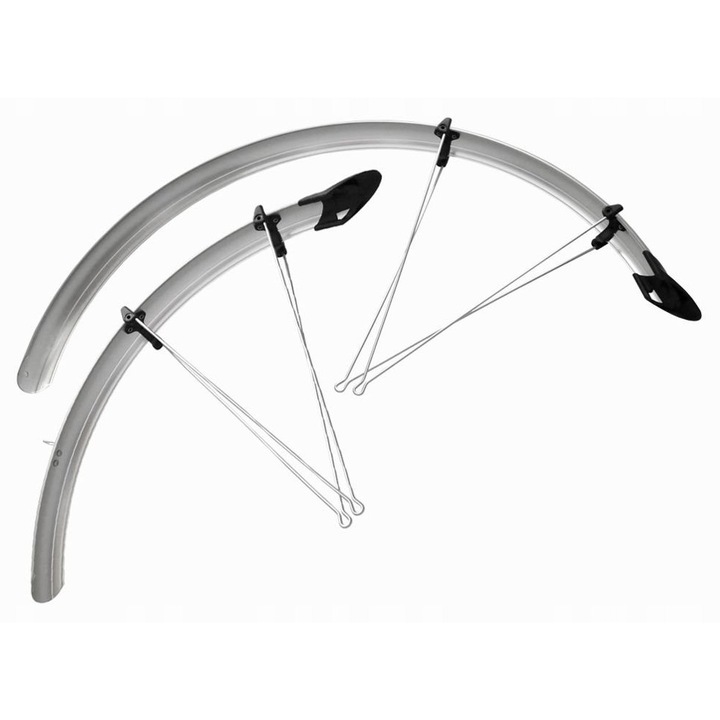 Set aripi bicicleta Orion 28", 41mm, argintii cu aparatori noroi