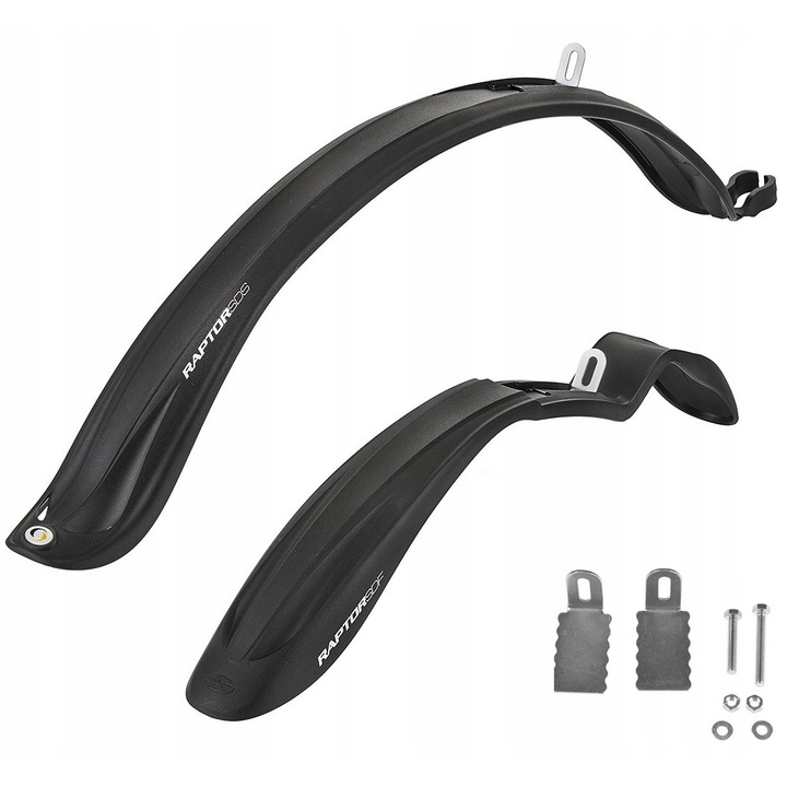 Set complet aparatori de noroi Simpla Raptor SDS, roți 26-28 inch, montare pe cadru, plastic rezistent