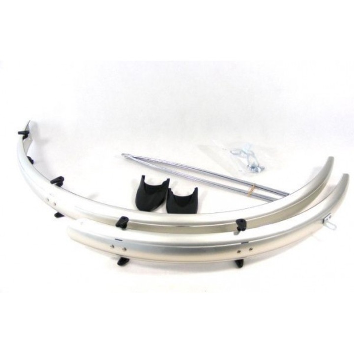 Set aripi bicicletă Orion vinil 26"/53mm argintii cu apărători de noroi
