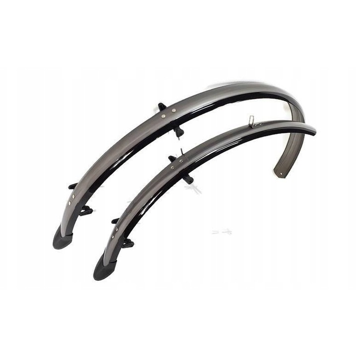 Set Aripi Bicicleta Orion, 28x48mm, Negru-Titan, cu Aparatori de Noroi