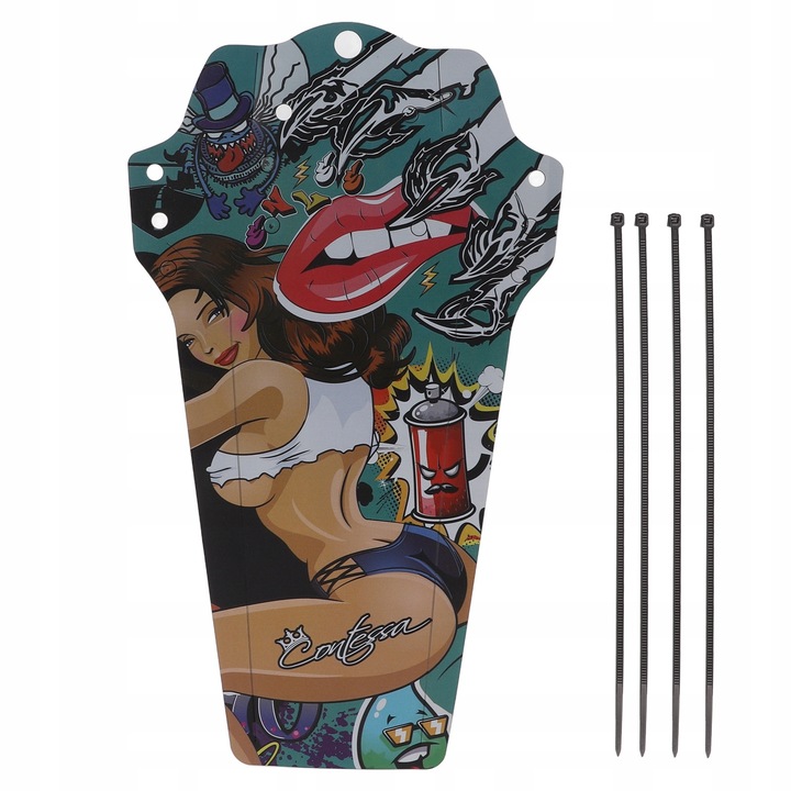 Aripă bicicletă universală MTB, negru, 273x158mm, set 4 coliere