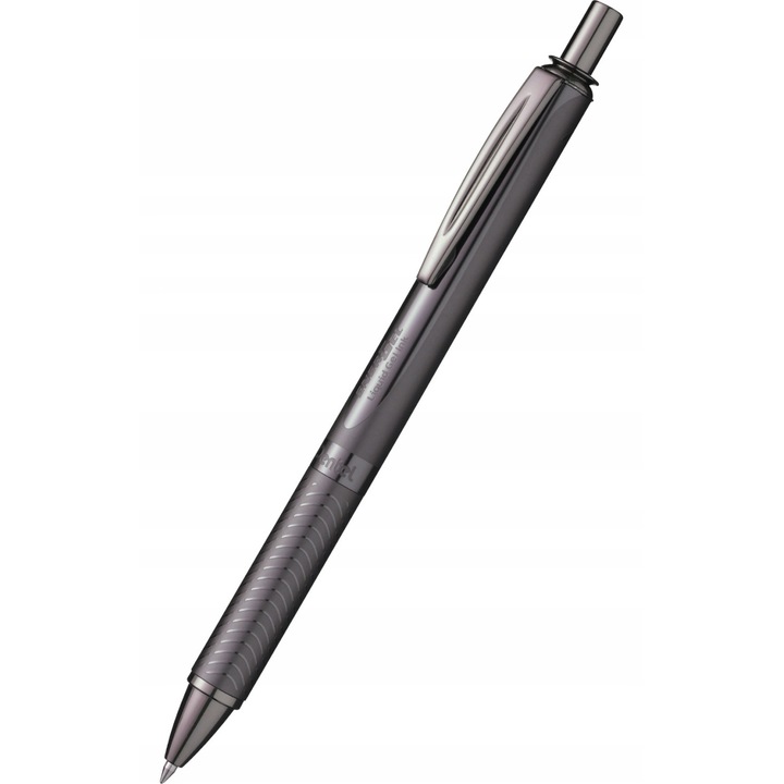 Химикалка с гел Pentel EnerGel BL407 металик черен 0.7мм 148x14мм комплект 2 бр