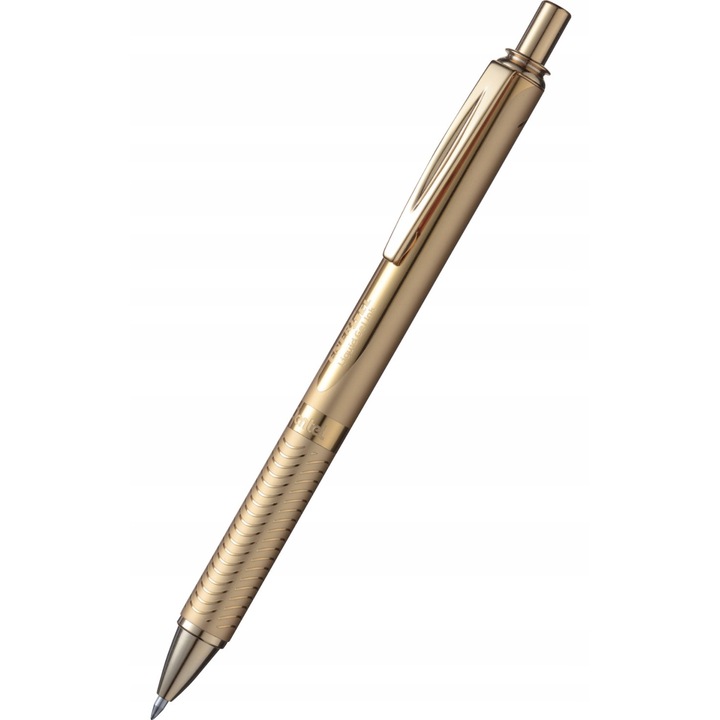 Химикалка Pentel EnerGel 0.7mm, златен алуминий, синьо мастило