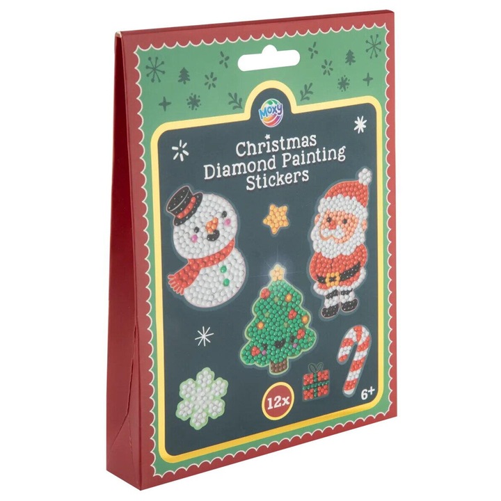 Pictura cu diamante, Moxy, set abtibilduri de Craciun, 18x13x2.5cm