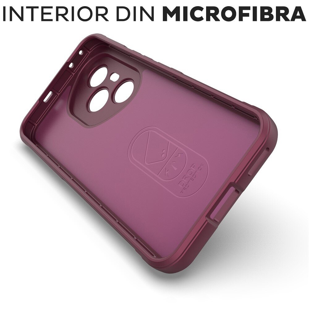 Husa pentru Honor 400 Pro DaDen® Magic Shield, Antisoc, Interior microfibra, TPU, Visiniu