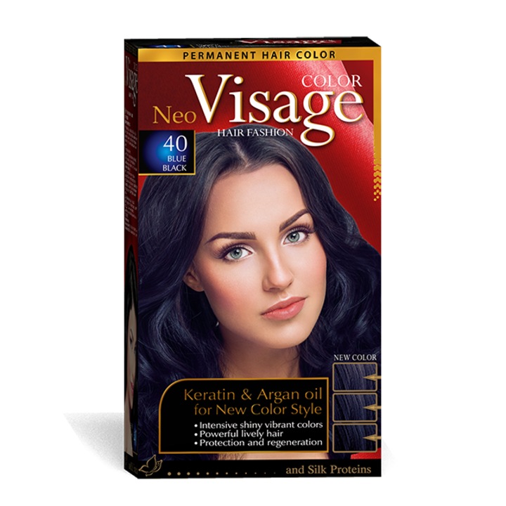 Visage Vopsea de par Neo Keratin & Argan Oil 40 Blue Black