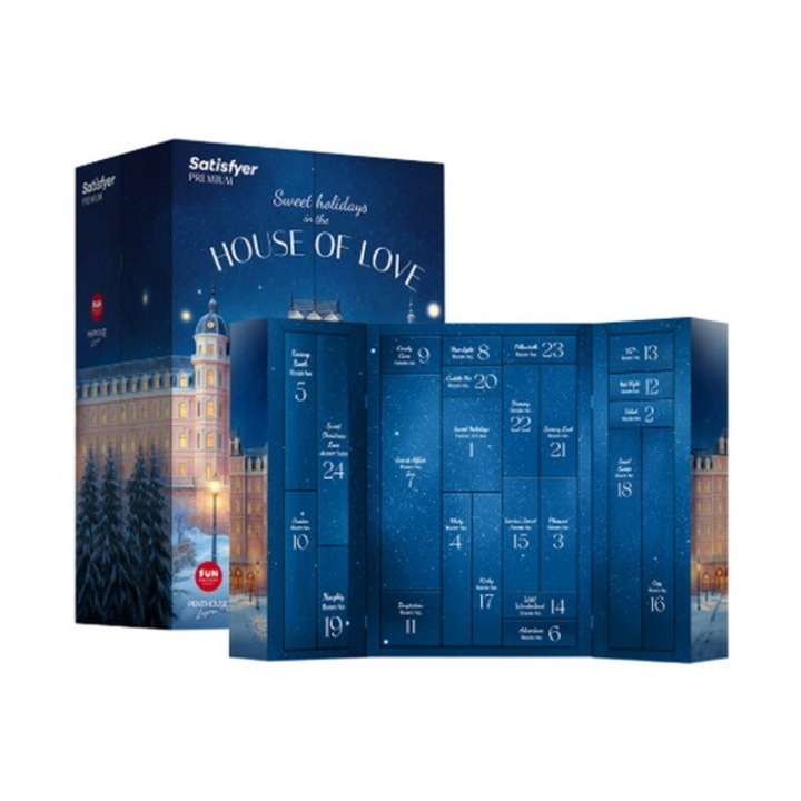 Комплект Адвент календар Satisfyer Deluxe, 24 чувствени изненади, бельо Penthouse, еротични игри