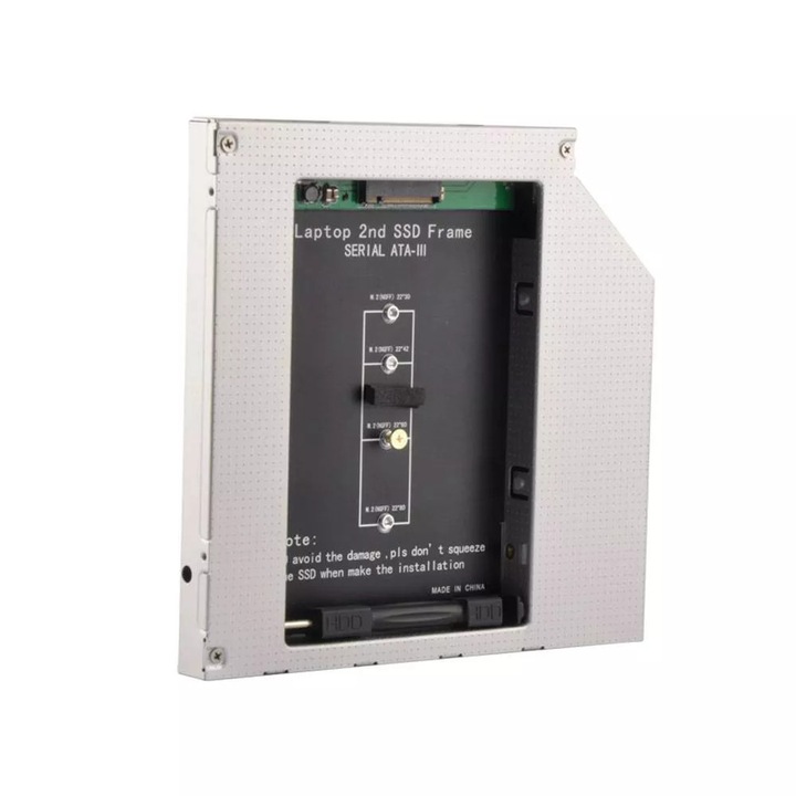 Рамка за SSD HDD CADDY 12.7mm, алуминий, 2.5 инча, 127x127mm