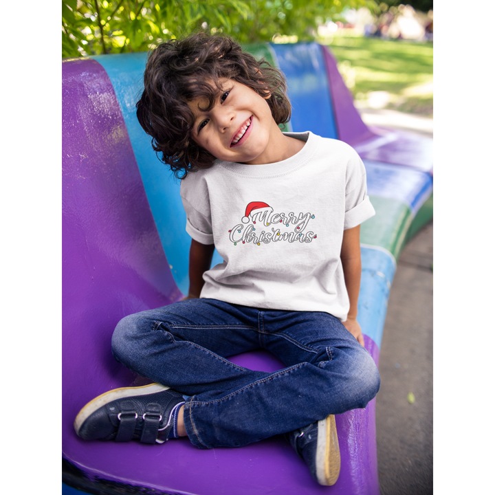 Unisex 100% pamut gyermek póló Karácsonyi kollekció – Grincs, Karácsony és Ünnepi karakterek mintákkal fiúknak és lányoknak 74609, Fehér