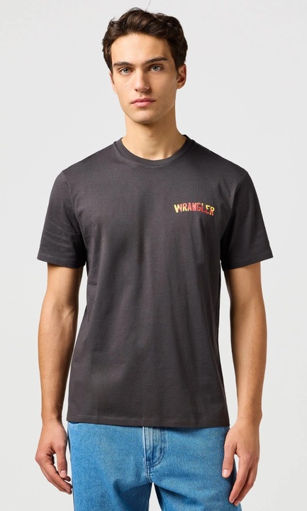 Férfi póló, Wrangler, BIG GRAPHIC TEE, fekete, pamut, rövid ujjú, normál fazon