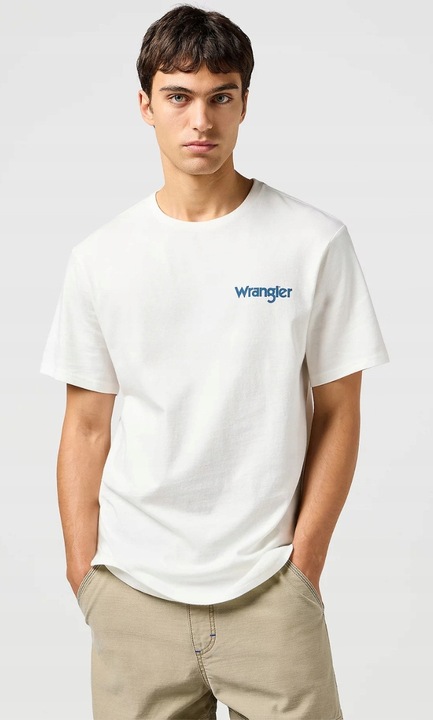 Férfi póló, Wrangler, RELAXED TEE, túlméretezett, fehér, pamut