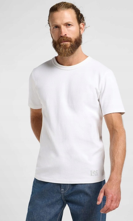 Férfi póló Lee fehér prémium pamut, Fehér, 2XL