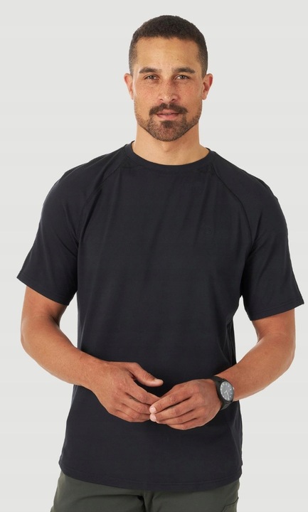 Férfi póló, Wrangler, Performance Tee, fekete, pamut, rövid ujjú, S INTL