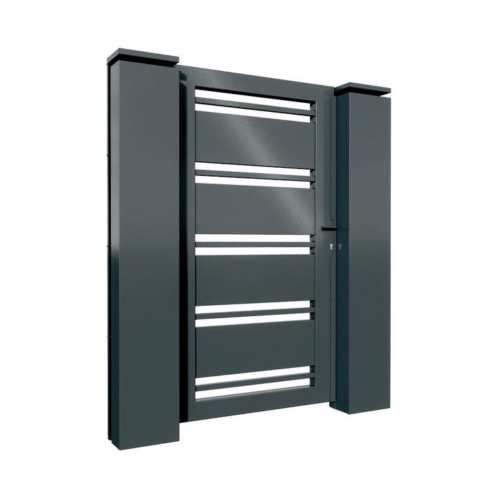 Poartă pietonală TRUTZI INES, 1050x1856mm, Gri RAL7016, design modern, structură metalică
