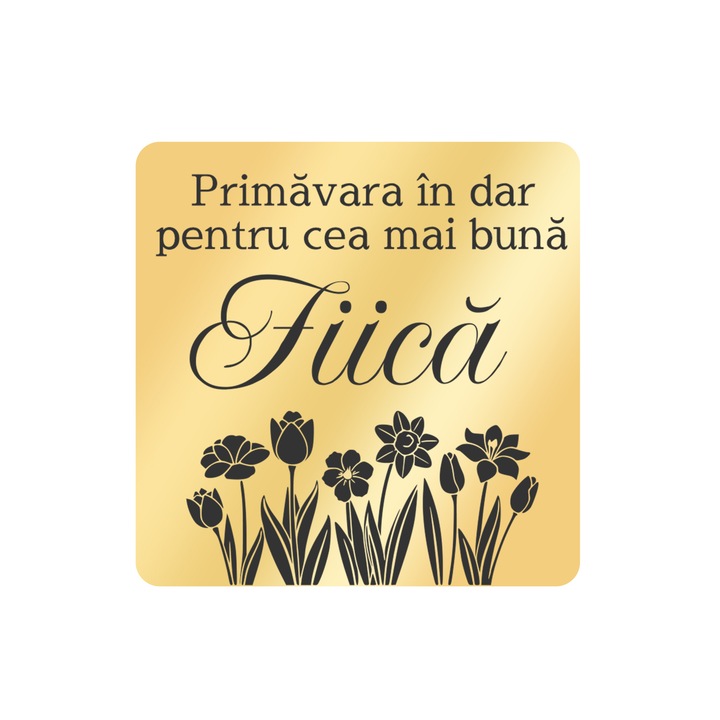 Martisor Brosa Inox Placat Aur 18K Romb Primavara In Dar Fiica