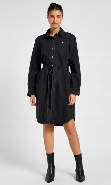 Lee All Purpose ingruha, fekete-szürke, farmer, bővülő szabású, övvel, S