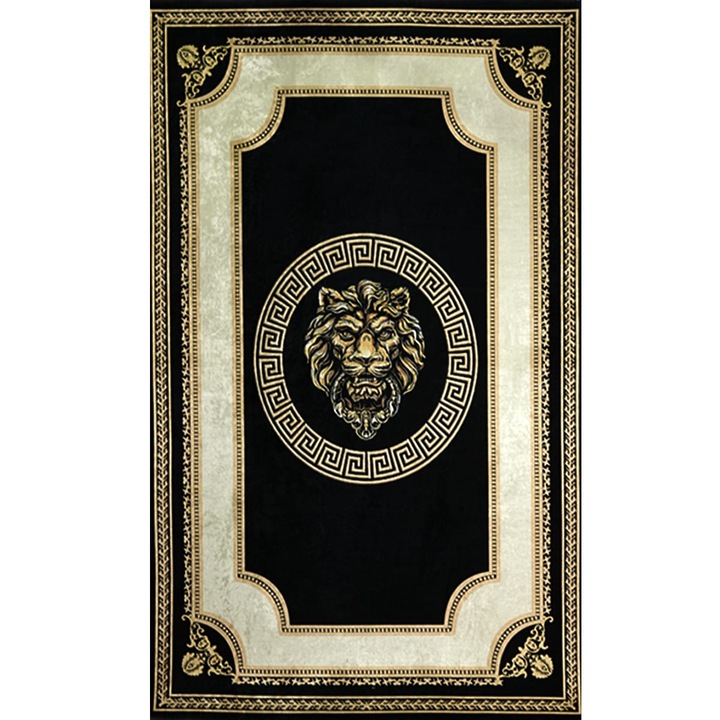Килим Султан Палас Лъв Премиум, Материал Полипропилен 200-300 СМ, Цвят Златен/Черен Премиум, Височина на Влакното 8 мм, Тегло 6 Кг