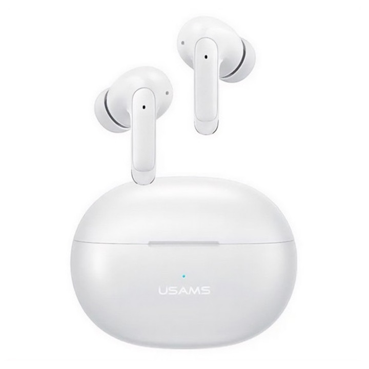 Usams x-don bluetooth fülhallgató sztereo, v5.3, tws, mikrofon, zajszűrő + töltőtok, fehér