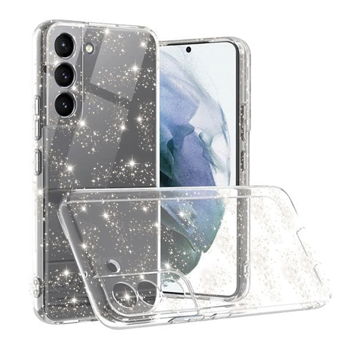 Husă de protecție Dali SparkleSkin transparentă cu sclipici, silicon pentru Samsung Galaxy S21 FE 5G