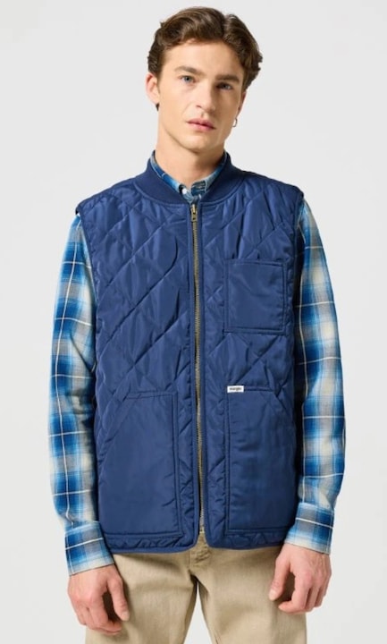 Vesta barbati, Wrangler, ELEVATED, usoara, albastru, bumbac, XL INTL