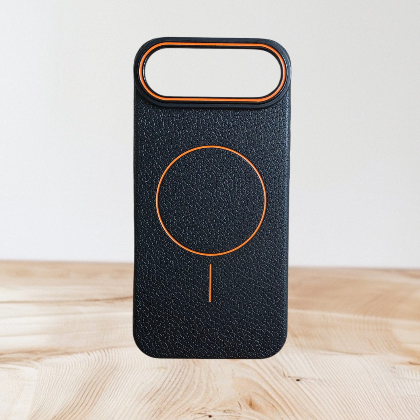 Husa Magnetica pentru iPhone Air, TPU Textura Piele, Neagra, Margini Ridicate Protectie Ecran si Camera