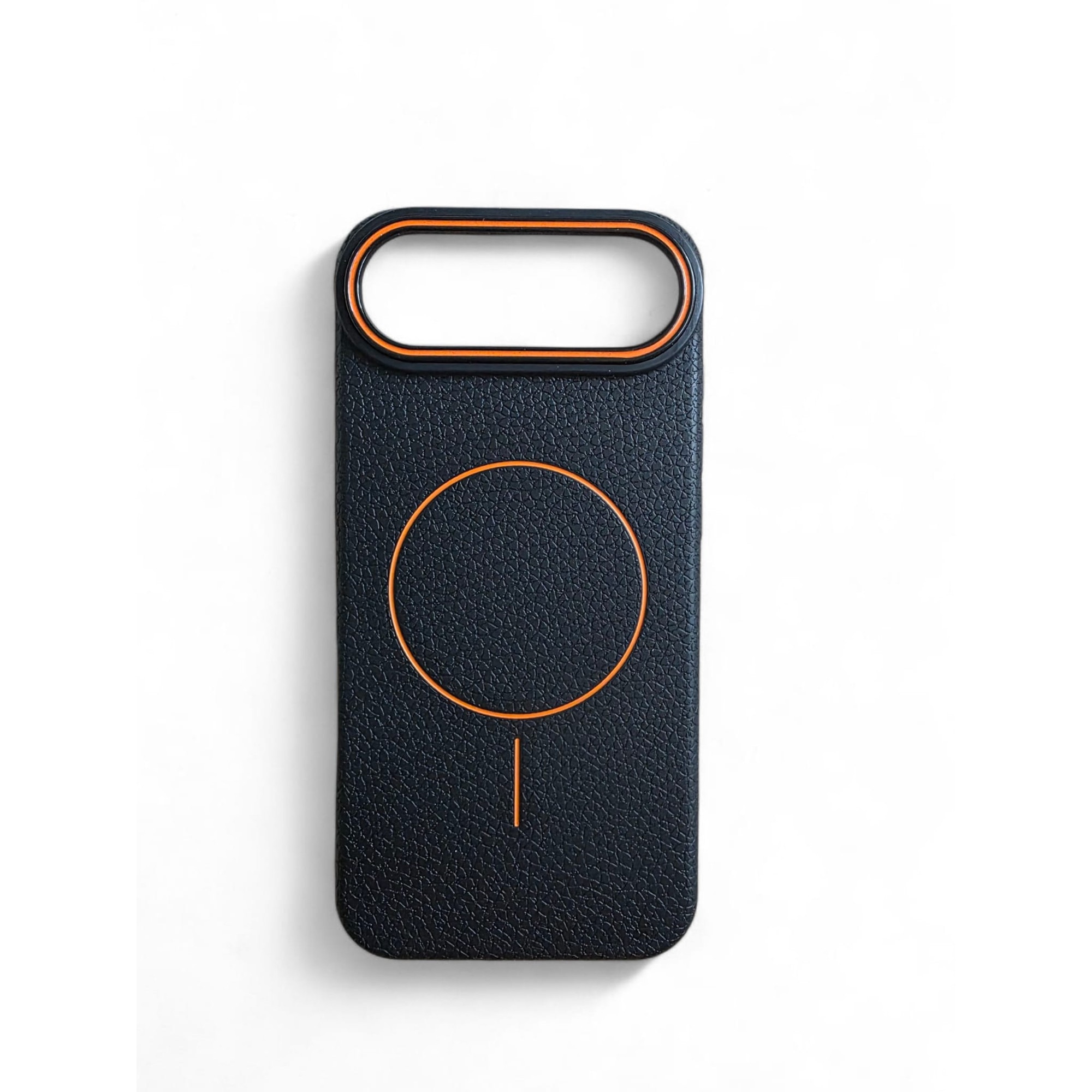 Husa Magnetica pentru iPhone Air, TPU Textura Piele, Neagra, Margini Ridicate Protectie Ecran si Camera