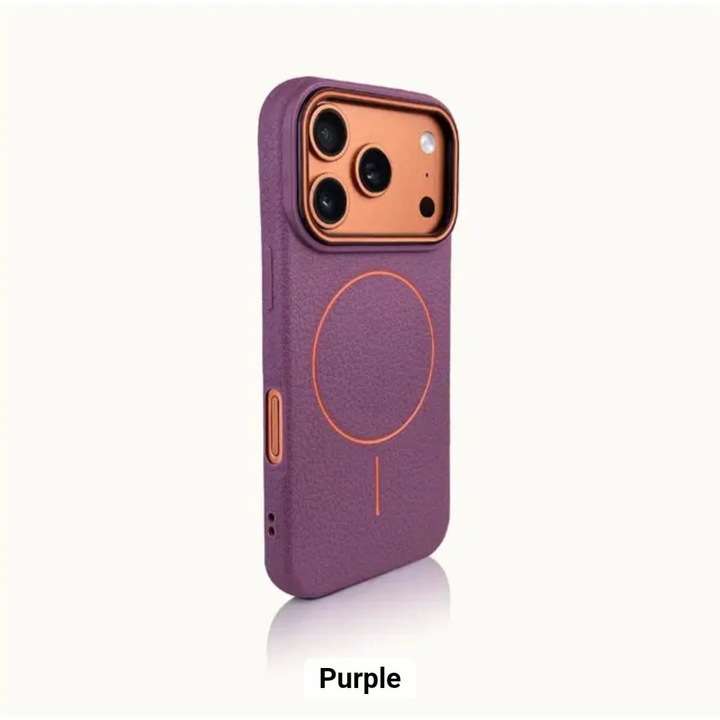 Husă magnetica Case pentru iPhone 17 Pro Max, TPU, culoare mov, margini ridicate, protecție ecran și cameră