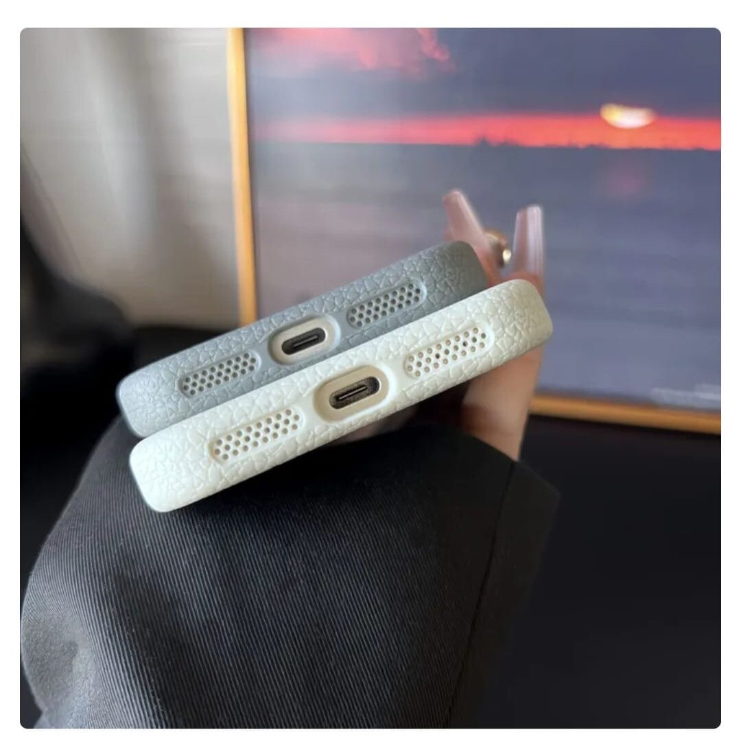 Husă magnetică Case pentru iPhone 17 Pro Max, TPU texturat, gri, cu margini ridicate