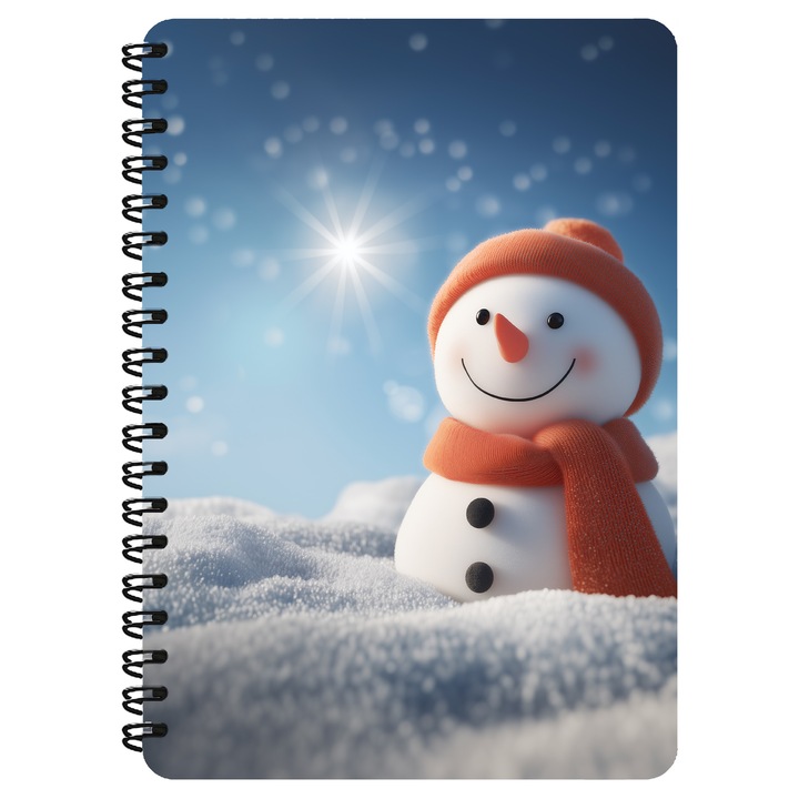 Agenda A5, Om De Zapada, Iarna, Coperta Mdf, Spira Metalica, 130 Pagini