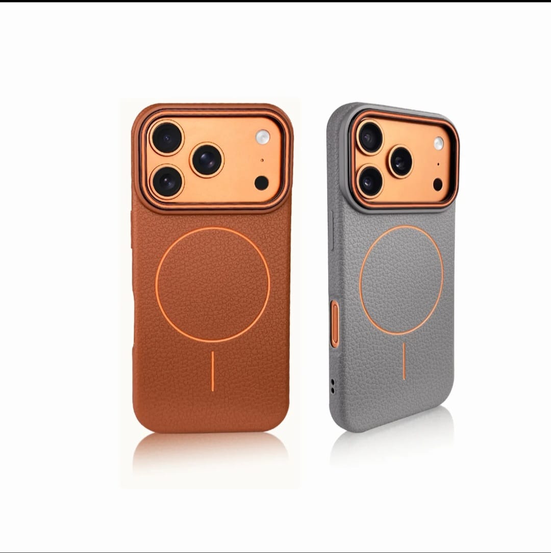Husă magnetică Case pentru iPhone 17 Pro Max, TPU texturat, gri, cu margini ridicate