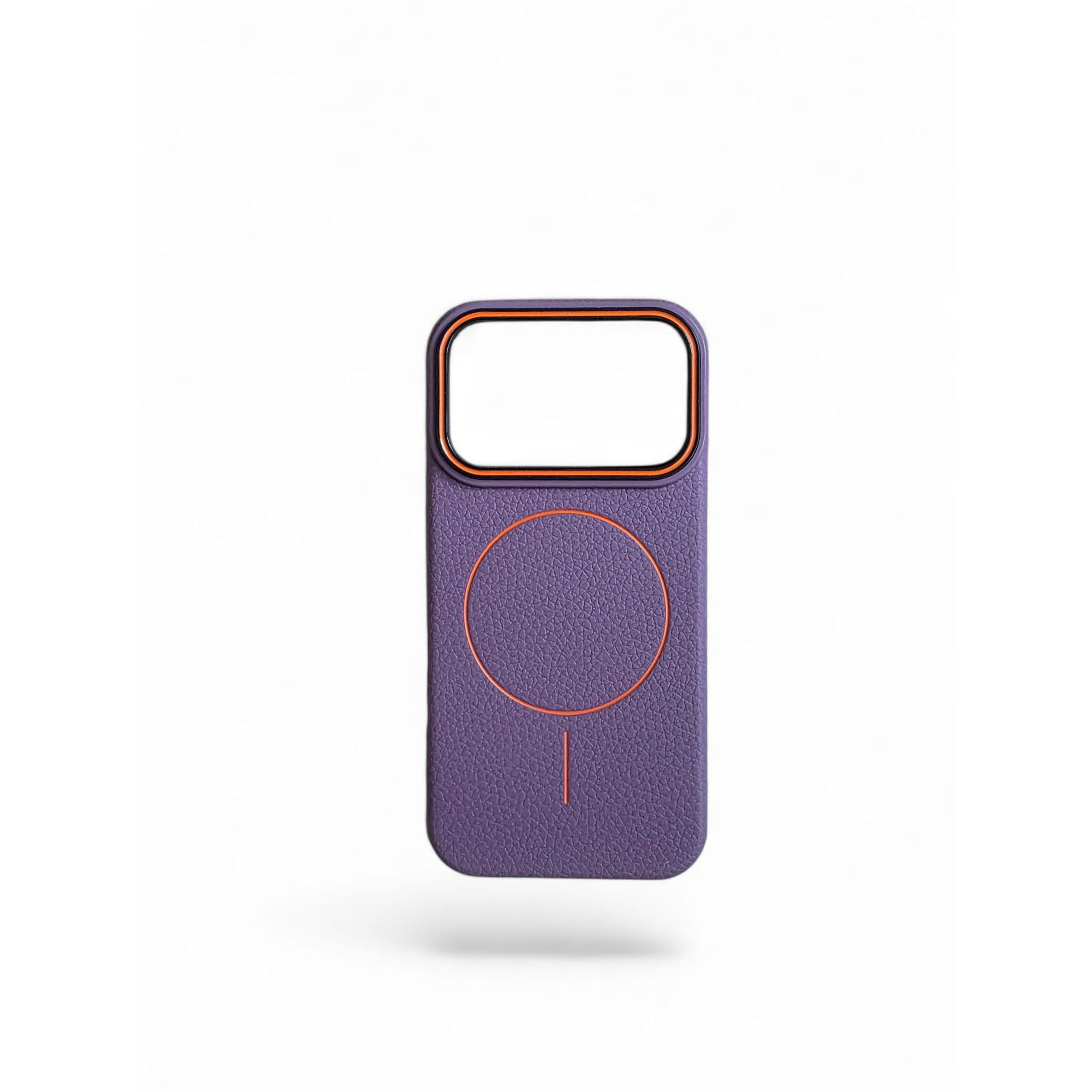 Husă magnetica Case pentru iPhone 17 Pro, TPU imitatie piele, mov, margini ridicate