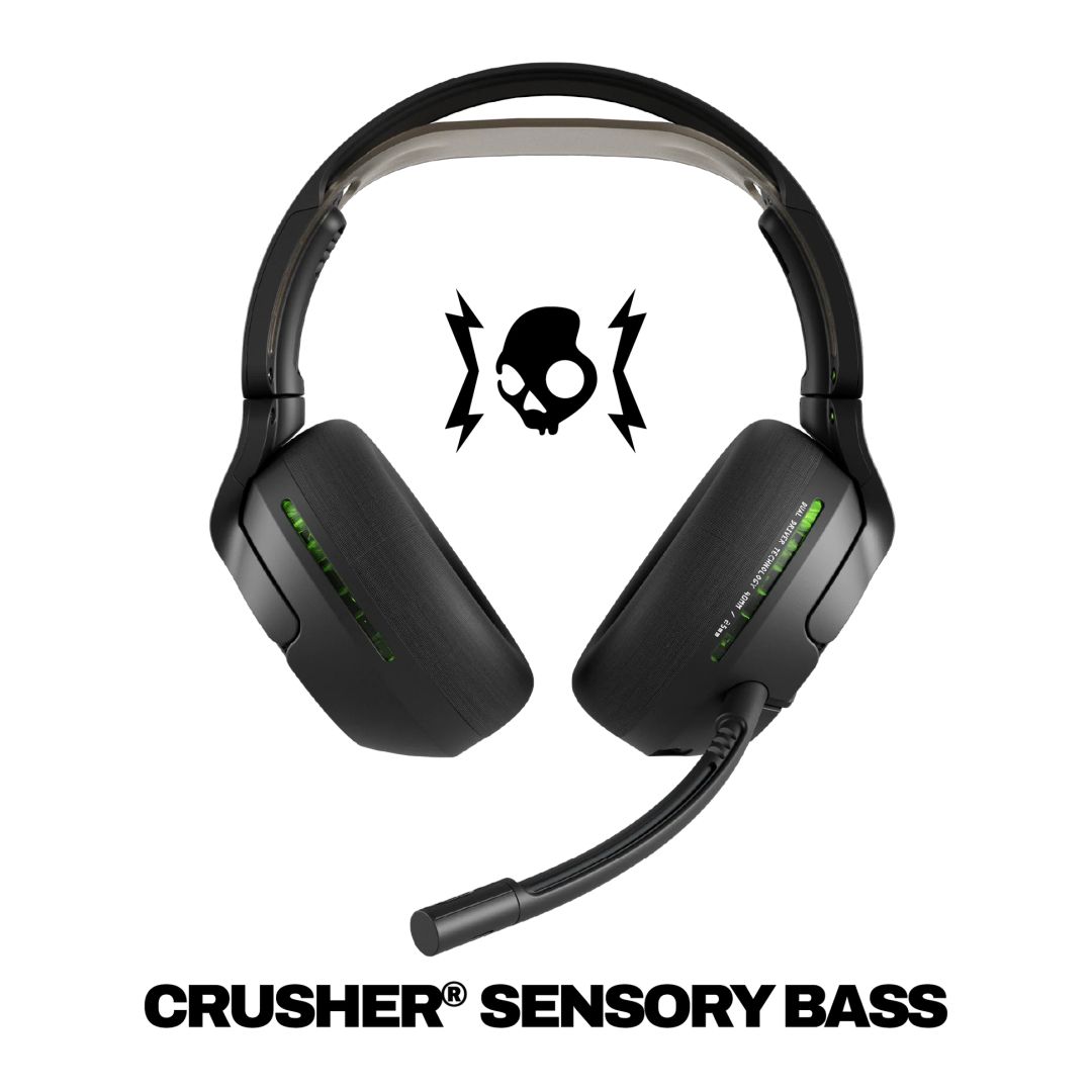 Casti gaming Bluetooth, Skullcandy, Crusher PLYR 720, negru/verde