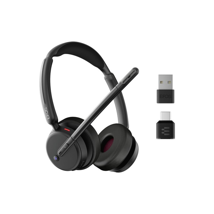 Casti wireless Sennheiser/EPOS Impact 500 ANC, USB-C, negre