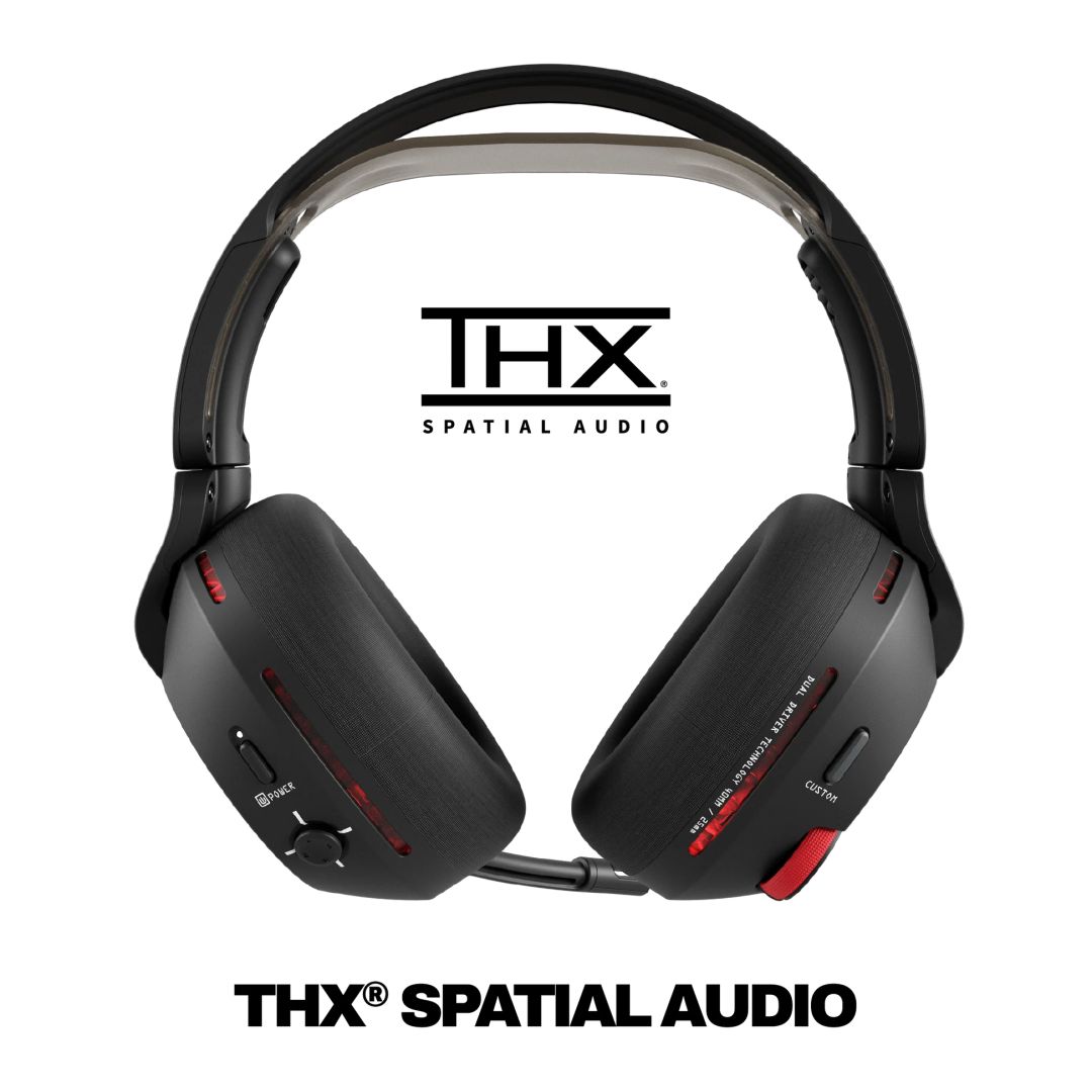 Casti gaming Bluetooth, Skullcandy, Crusher PLYR 720, negru/rosu