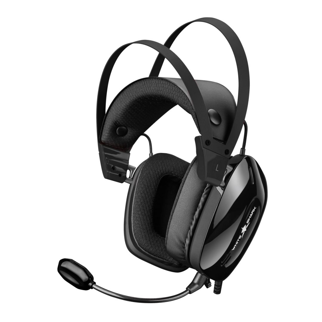 Casti gaming cu fir, White Shark, GH-2446B, microfon, 3.5mm, negru, 2m