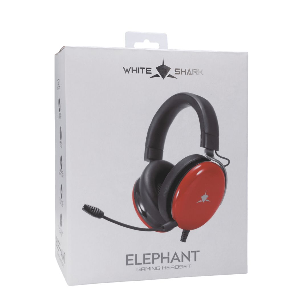 Casti gaming cu fir, White Shark GH-2540R, microfon, 3.5mm, rosu, 1.8m