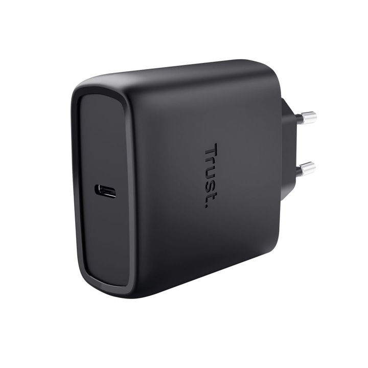 Incarcator USB-C GaN Trust Maxo 65W, negru, 1xUSB-C