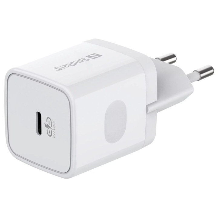 Sandberg USB-C AC Charger PD20W SAVER White, 252355, Töltő