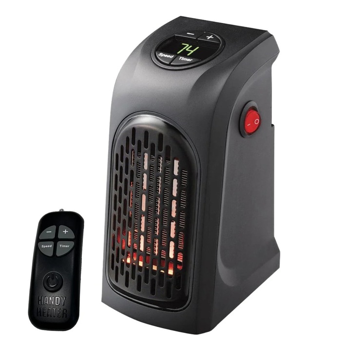 Handy Heater Deluxe elektromos fűtőtest, hordozható, 2 teljesítményfokozat, 15-32°C, kompakt, távirányítóval