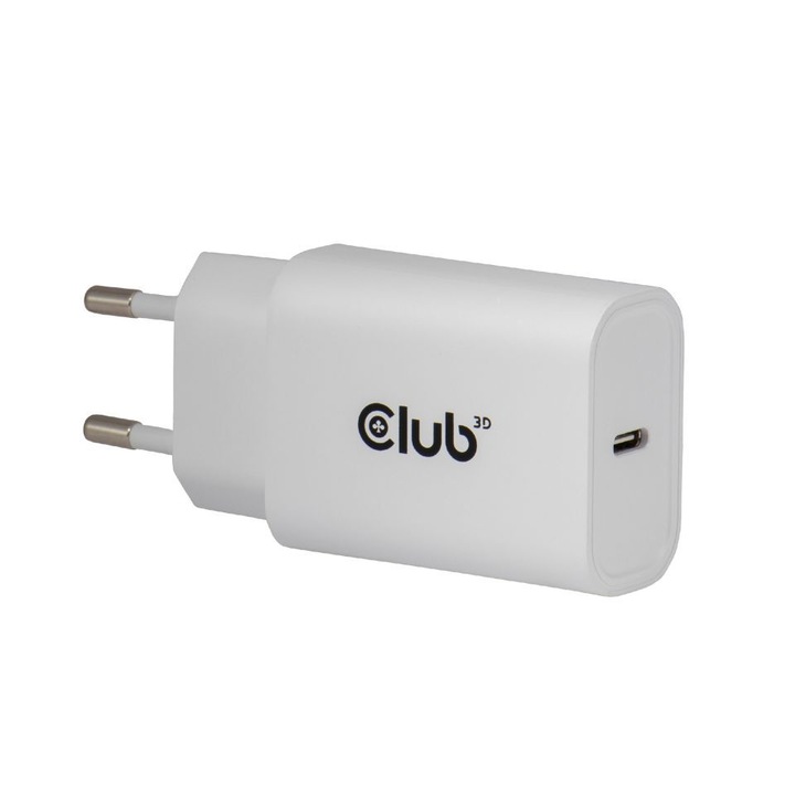 Incarcator USB-C Club3D 30W Alb (Set 2), 5V/9V/15V, 3A