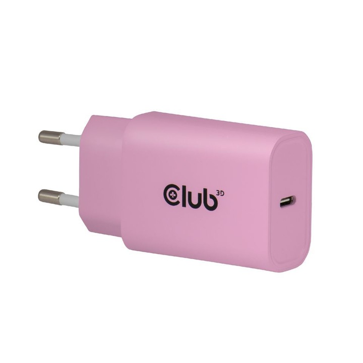 Incarcator USB-C Club3D 30W Roz (Set 2), 5V/9V/15V, 3A