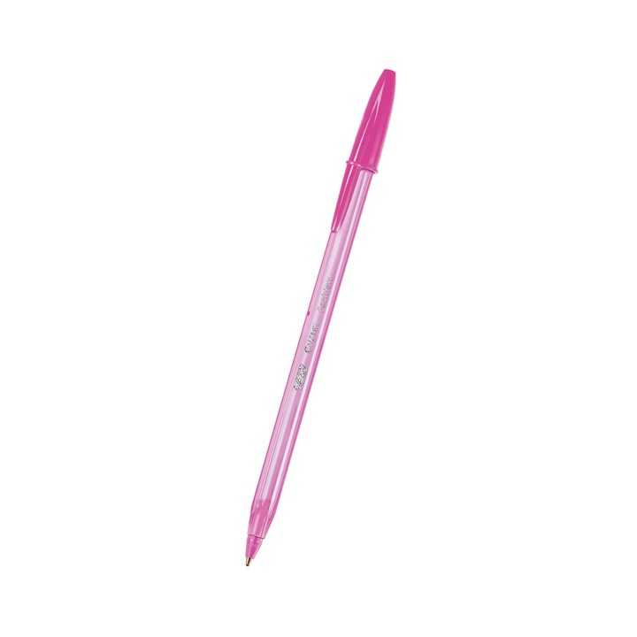 Pix BIC Cristal Fashion, transparent-roz, 1.2 mm, cerneala roz