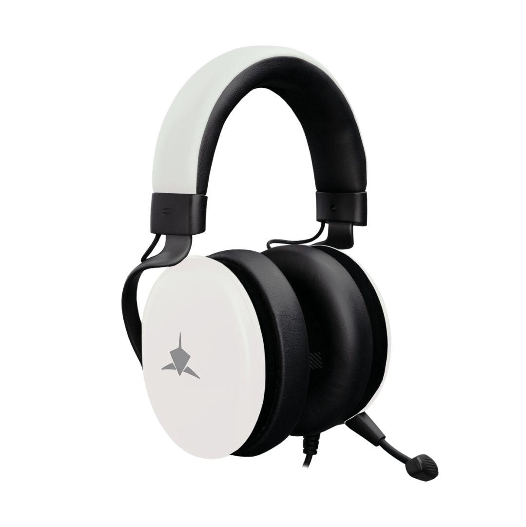Casti gaming cu fir White Shark, GH-2540W, microfon, alb, 1.8m