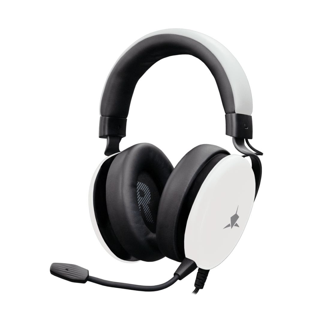 Casti gaming cu fir White Shark, GH-2540W, microfon, alb, 1.8m