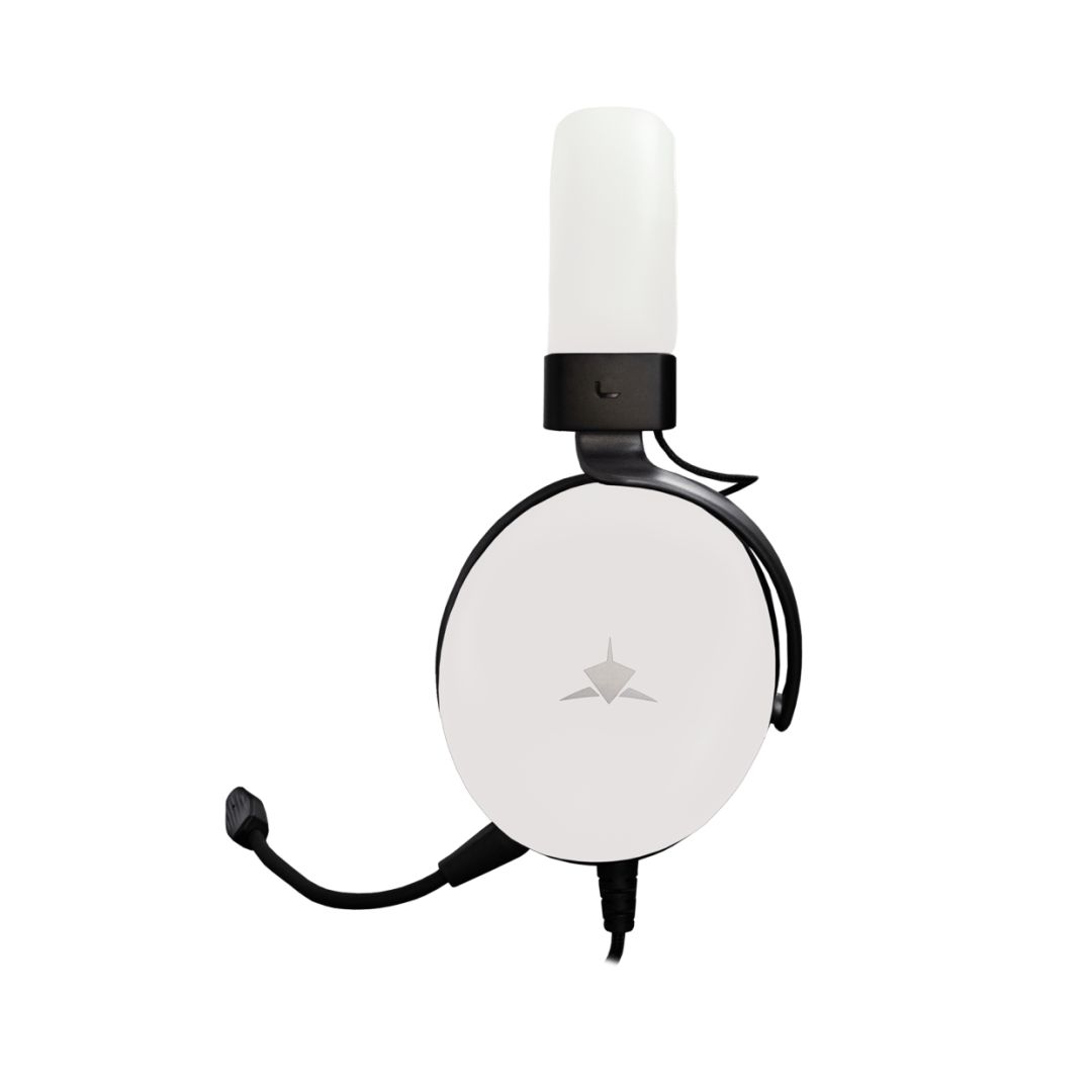 Casti gaming cu fir White Shark, GH-2540W, microfon, alb, 1.8m