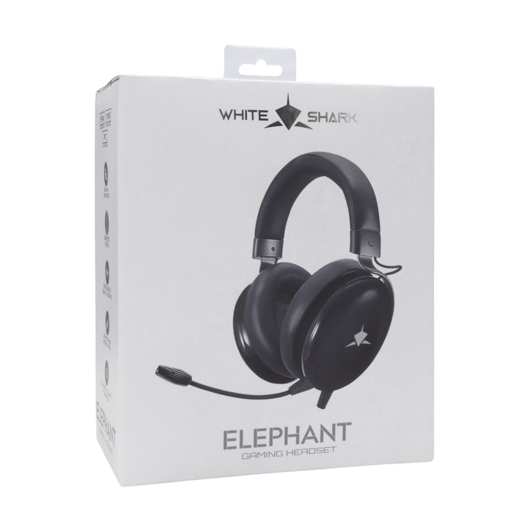 Casti gaming cu fir White Shark, GH-2540B, microfon, 3.5mm, 1.8m, negru