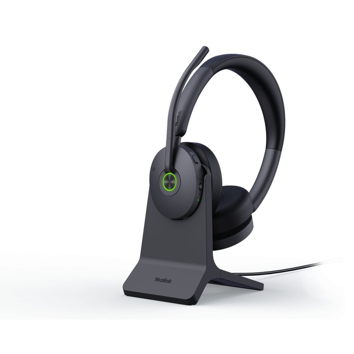 Casti wireless Yealink, WH68, Bluetooth/DECT, negru, frecventa 20Hz-20kHz